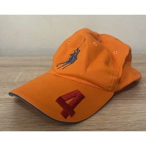 Polo Ralph Lauren Hat Cap Mens 4 Strapback Adjustable Orange Fragrance Big Pony